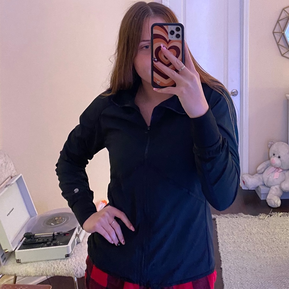 Black windbreaker